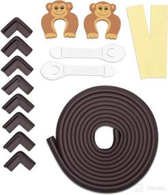 img 4 attached to 👶 (Merchant Mansions) Baby Safety Edge Protector - Heavy Duty Rubber Foam, Furniture Guard for Baby Proofing (19ft Edge + 8 Corners) - Including Bonus Safety Strap Locks and Finger Jam Door Stoppers