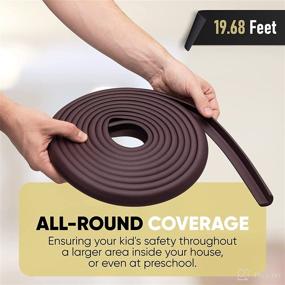 img 3 attached to 👶 (Merchant Mansions) Baby Safety Edge Protector - Heavy Duty Rubber Foam, Furniture Guard for Baby Proofing (19ft Edge + 8 Corners) - Including Bonus Safety Strap Locks and Finger Jam Door Stoppers