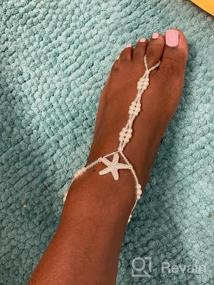 img 6 attached to Добавьте элегантности своему пляжному свадебному образу с комплектом браслетов-цепочек на ногу с жемчугом Bienvenu