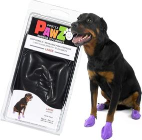 img 4 attached to 🐾 PawZ Dog Boots - Rubber Booties for Dogs, Waterproof Snow Boots for Paw Protection - 12 Shoes per Pack (Black)