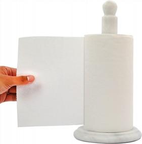 img 3 attached to Handmade White Marble Paper Towel Holder With Stand - Elegant & Durable Kitchen Towel Rack For Wrapping Paper & Hand Towels