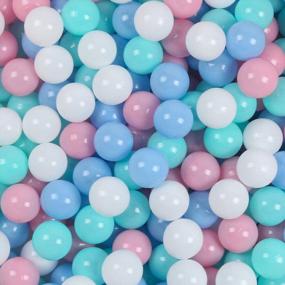 img 4 attached to 100Pcs 2.16In Macaron Color Plastic Toy Balls For Ball Pit Play Tent, Baby Pool Party Decorations
