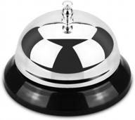 emdmak service bell for hotels, restaurants, and bars - classic concierge call bell with 3.35 inch diameter - silver finish logo