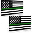 2pc reflective green line magnets logo