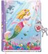 dudubuy mermaid secret diary with lock 7" journal notebook with 300 sided lined and blank pages with gem studded heart shaped padlock and two keys for girls and kids ages 5-12 logo