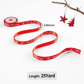 img 3 attached to 100 Yards Of Christmas Grosgrain Ribbons With Double Faced Metallic Glitter - Festive Satin Ribbon Rolls In 10Mm Widths For Gift Wrapping And Holiday Decorations By LIUYAXI