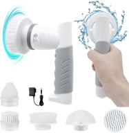 🧼 elevate your cleaning routine with the electric spin scrubber: high power, cordless rechargeable brush with 5 replaceable heads for bathroom, shower, and more! логотип