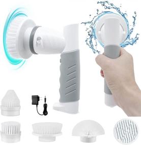 img 4 attached to 🧼 Elevate Your Cleaning Routine with the Electric Spin Scrubber: High Power, Cordless Rechargeable Brush with 5 Replaceable Heads for Bathroom, Shower, and More!