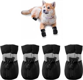 img 4 attached to YAODHAOD Anti-Slip Dog Shoes: Protect Your Pet's Paws on Hot Pavement - Reflective Straps, Small Size Booties for Summer, 4PCS