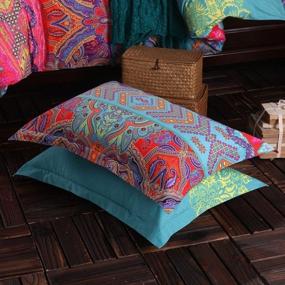 img 1 attached to FADFAY 4-Piece California King Bohemian Comforter Cover Set Boho Retro Luxury Duvet Cover Sets Vintage 100% Cotton Youth Beddings Reversible Adult Autumn Winter Bedding Set With Metal Zippers