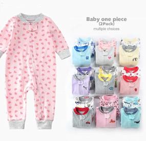 img 1 attached to Teach Leanbh Baby 2-Pack Footless Pajamas Cotton Long Sleeve Printing 2 Way Zipper Romper Jumpsuit Sleep And Play 3-24 Months