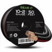 gearit thick gauge copper clad aluminum speaker wire - 10 awg (50 feet), perfect for home theater, surround sound, radio, and stereo systems (black) logo