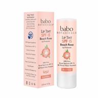 babo botanicals organic tinted mineral lip conditioner spf 15, water-resistant lip balm, beach rose - 0.15 ounce logo