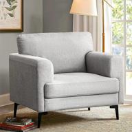 светло-серая льняная ткань большого размера, современный стул cdcasa accent середины века - удобное мягкое кресло для чтения в спальне и гостиной логотип