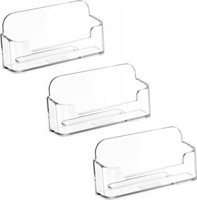 img 4 attached to Maximize Your Professional Image With Clear Acrylic Business Card Holders For Home & Office - 3 Pack