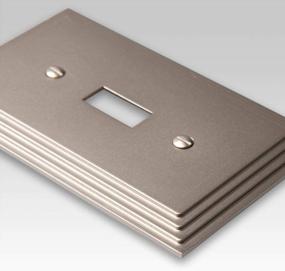 img 3 attached to Amerelle Steps Single Blank Cast Metal Wallplate In Satin Nickel