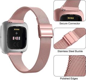 img 3 attached to 2 Pack Metal Silm Bands For Fitbit Versa 2 &Amp Wellness & Relaxation