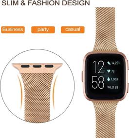 img 2 attached to 2 Pack Metal Silm Bands For Fitbit Versa 2 &Amp Wellness & Relaxation