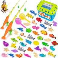 🎣 britenway magnetic fishing game for toddlers - kids bath water, pool, and floor toy set with 2 fishing rods, poles, and reels, 2 catching nets, floating fishes - ideal table, bathtub, and pool toys logo
