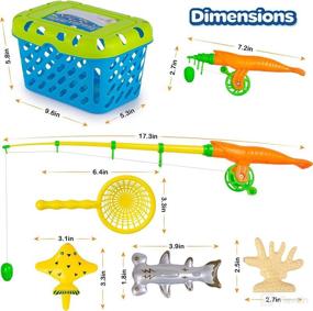 img 2 attached to 🎣 BRITENWAY Magnetic Fishing Game for Toddlers - Kids Bath Water, Pool, and Floor Toy Set with 2 Fishing Rods, Poles, and Reels, 2 Catching Nets, Floating Fishes - Ideal Table, Bathtub, and Pool Toys