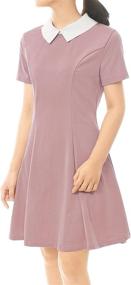 img 3 attached to Allegra Womens Contrast Collar Sleeves Women's Clothing ~ Dresses