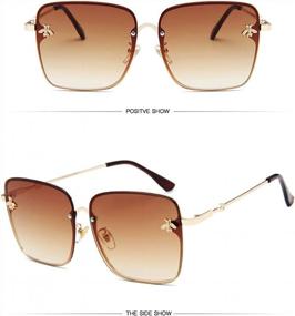 img 2 attached to Women'S Fashion Gift: CdyBox Oversized Gradient Square Bee Sunglasses