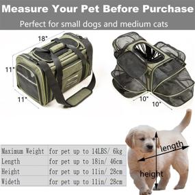 img 3 attached to 🐾 Expandable Airline Approved Pet Carrier Bag with Removable Fleece Pad and Pockets - Large Soft Sided Travel TSA Cat and Dog Carrier - Ideal for Small Animals