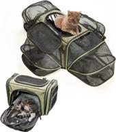 🐾 expandable airline approved pet carrier bag with removable fleece pad and pockets - large soft sided travel tsa cat and dog carrier - ideal for small animals logo