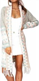 img 4 attached to Stylish Ethnic Cardigans For Women With Tassel Detailing