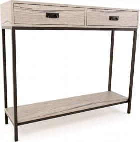 img 1 attached to Modern Oak Wood Console Table With Drawers And Shelf - Ideal For Hallways, Living Rooms And Entryways!