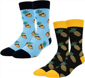 img 3 attached to Men'S Funny Socks Pineapple IVF Guitar Taco Design - 2 Pack, Ideal Pineapple IVF Gifts With Enhanced SEO