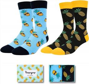 img 4 attached to Men'S Funny Socks Pineapple IVF Guitar Taco Design - 2 Pack, Ideal Pineapple IVF Gifts With Enhanced SEO