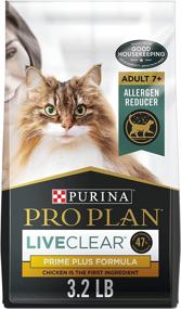 img 4 attached to 🐱 Purina Pro Plan Allergen Reducing Senior Cat Food - LIVECLEAR Adult 7+ with Prime Plus Chicken and Rice Formula in a 3.2 lb. Bag