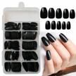 240pc short coffin ballerina press-on nails set, glossy colored false nails with adhesive tabs for full coverage and stunning effects (black) by loveourhome logo