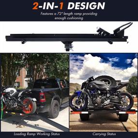 img 2 attached to Goplus Heavy Duty Steel Motorcycle Carrier With Loading Ramp - 600 LBS Capacity, Hitch Mount Dirt Bike Rack For Car, RV, Truck - Black