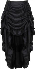 img 4 attached to Юбка больших размеров в стиле стимпанк: женский наряд с оборками Zhitunemi High Low для готического пиратского образа