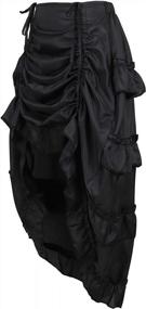 img 3 attached to Юбка больших размеров в стиле стимпанк: женский наряд с оборками Zhitunemi High Low для готического пиратского образа