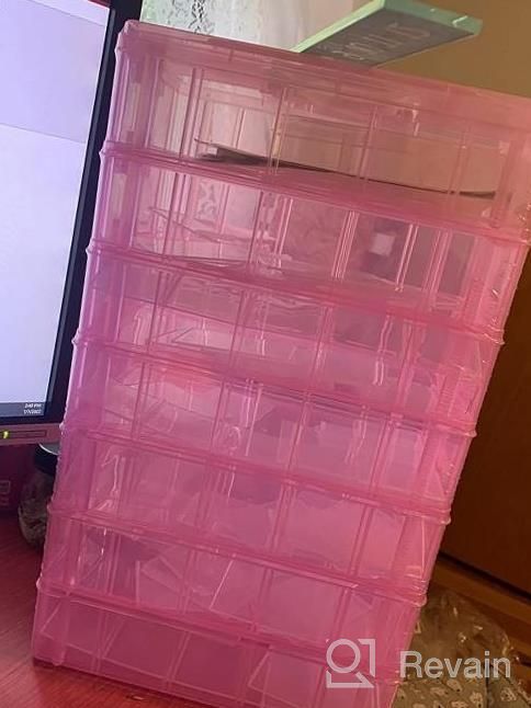 img 1 attached to Purple 7-Layer Stackable Storage Container With 70 Adjustable Compartments - Perfect For Kids Toys, Art Crafts & Jewelry! Mini Case & Letter Sticker Included review by Eric Froedge