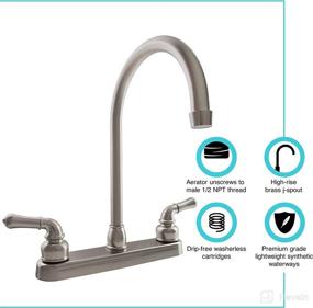 img 1 attached to Dura Faucet DF-PK330HC-SN RV J-Spout Смеситель для кухонной раковины (матовый сатиновый никель)