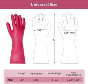 img 2 attached to 3 Pairs Reusable Heavy Duty Rubber Cleaning Gloves For Dishwashing, Kitchen Use - BOOMJOY
