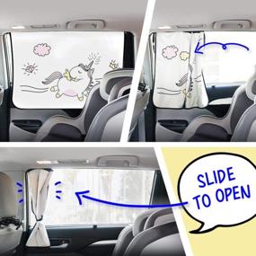 img 2 attached to GgomaART Car Side Window Sun Shade - Universal Reversible Magnetic Curtain For Baby And Kids With Sun Protection Block Damage From Direct Bright Sunlight, And Heat - 1 Piece Of Unicorn