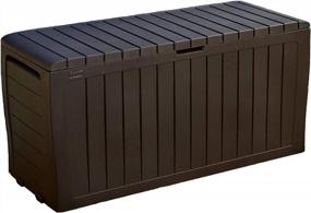 img 4 attached to Outdoor Storage Solution: Keter Marvel Plus Brown Resin Box With 71 Gallon Capacity For Patio Furniture Cushions