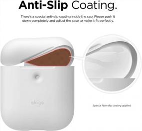 img 1 attached to Ultimate Protection For Your Apple AirPods 2 Wireless Charging Case With Elago'S Silicone Case - Front LED Visible And Anti-Slip Coating Inside [Patent Registered] In White