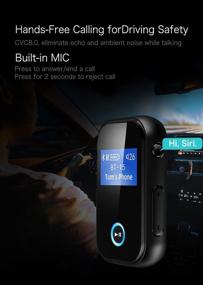 img 2 attached to Tuliyet Aux Bluetooth Adapter: Low Latency Wireless Car Adapter with LCD Screen - Bluetooth 5.0 Audio Receiver for Home Stereo, Headphones, Speaker