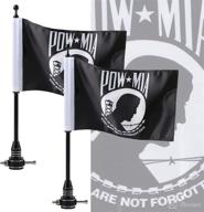 🏴 motorcycle flag black flagpole mount with pow mia 6x9 inch flag - remembrance for harley davidson, yamaha, honda, goldwing cb vtx cbr luggage rack логотип