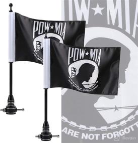 img 4 attached to 🏴 Motorcycle Flag Black Flagpole Mount with POW MIA 6x9 Inch Flag - Remembrance for Harley Davidson, Yamaha, Honda, Goldwing CB VTX CBR Luggage Rack