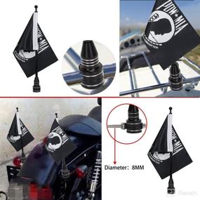 img 2 attached to 🏴 Motorcycle Flag Black Flagpole Mount with POW MIA 6x9 Inch Flag - Remembrance for Harley Davidson, Yamaha, Honda, Goldwing CB VTX CBR Luggage Rack