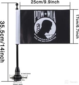 img 3 attached to 🏴 Motorcycle Flag Black Flagpole Mount with POW MIA 6x9 Inch Flag - Remembrance for Harley Davidson, Yamaha, Honda, Goldwing CB VTX CBR Luggage Rack