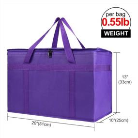 img 3 attached to Bodaon Insulated Reusable Grocery Bag - Perfect For Picnics And Shopping - Purple, XX-Large Size