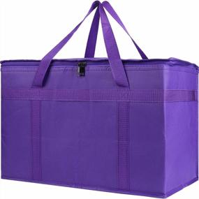 img 4 attached to Bodaon Insulated Reusable Grocery Bag - Perfect For Picnics And Shopping - Purple, XX-Large Size